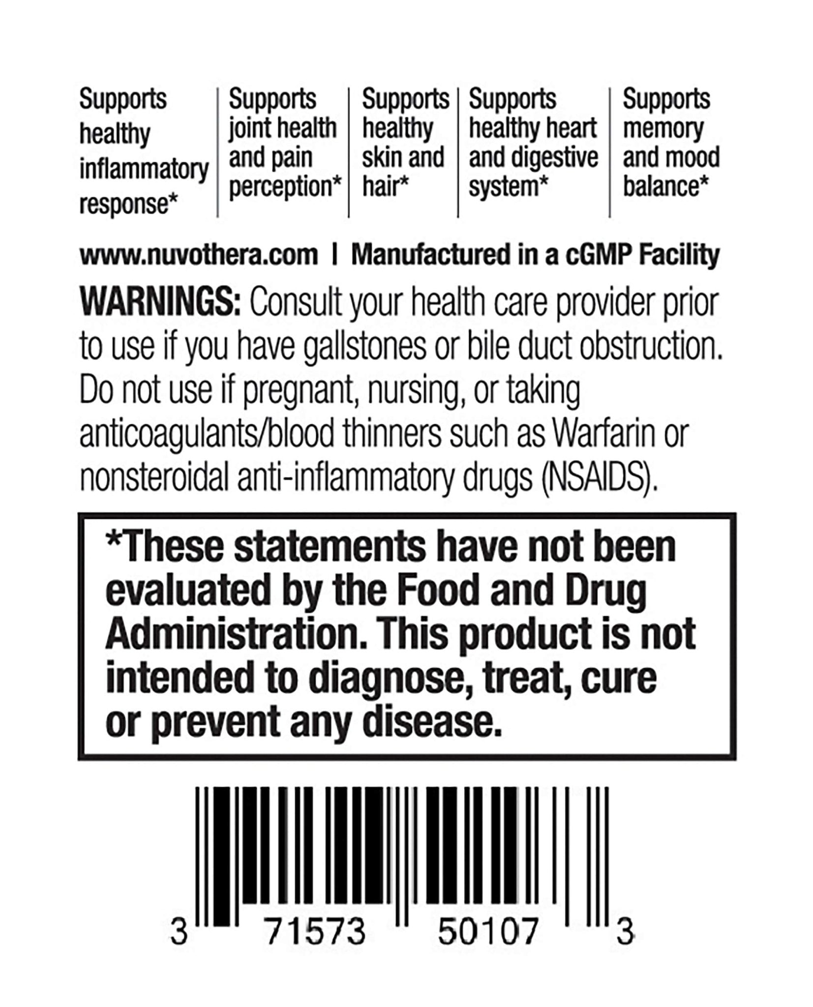 Nuvothera Super-Micronized Turmeric Curcumin Capsules Rapid Absorption, Whole Root, Non-GMO, Skin, Gut Health & Antioxidants (1 Month Pack (60 Capsules)) - dailyvitalstore