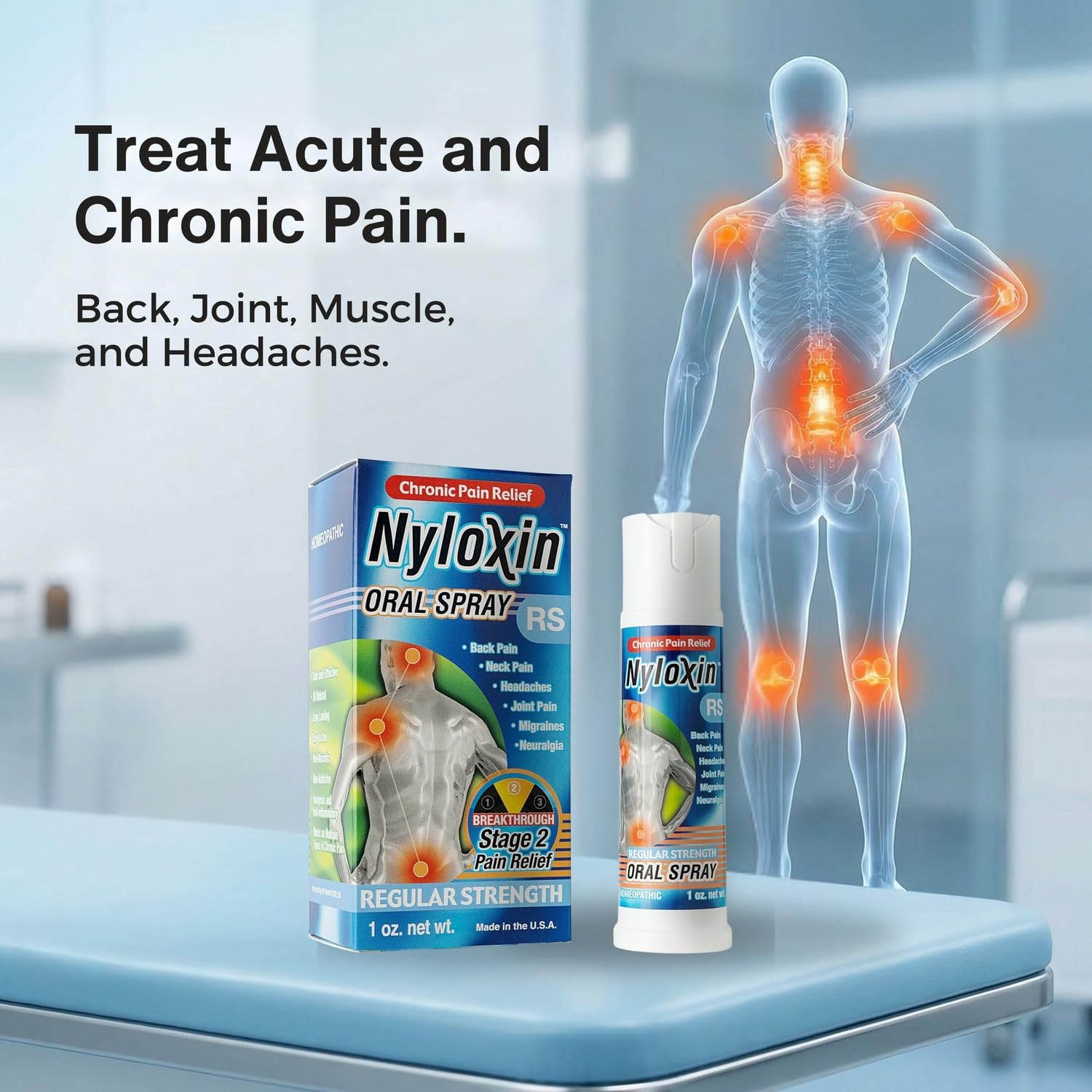 Nyloxin Oral Spray Arthritis Pain Relief, Professional Grade Pain Reliever for Back, Nerve, Knee, Foot, Muscle and Joint Pain Relief and Neuropathy Support (1 oz) (Orange Flavor) - dailyvitalstore