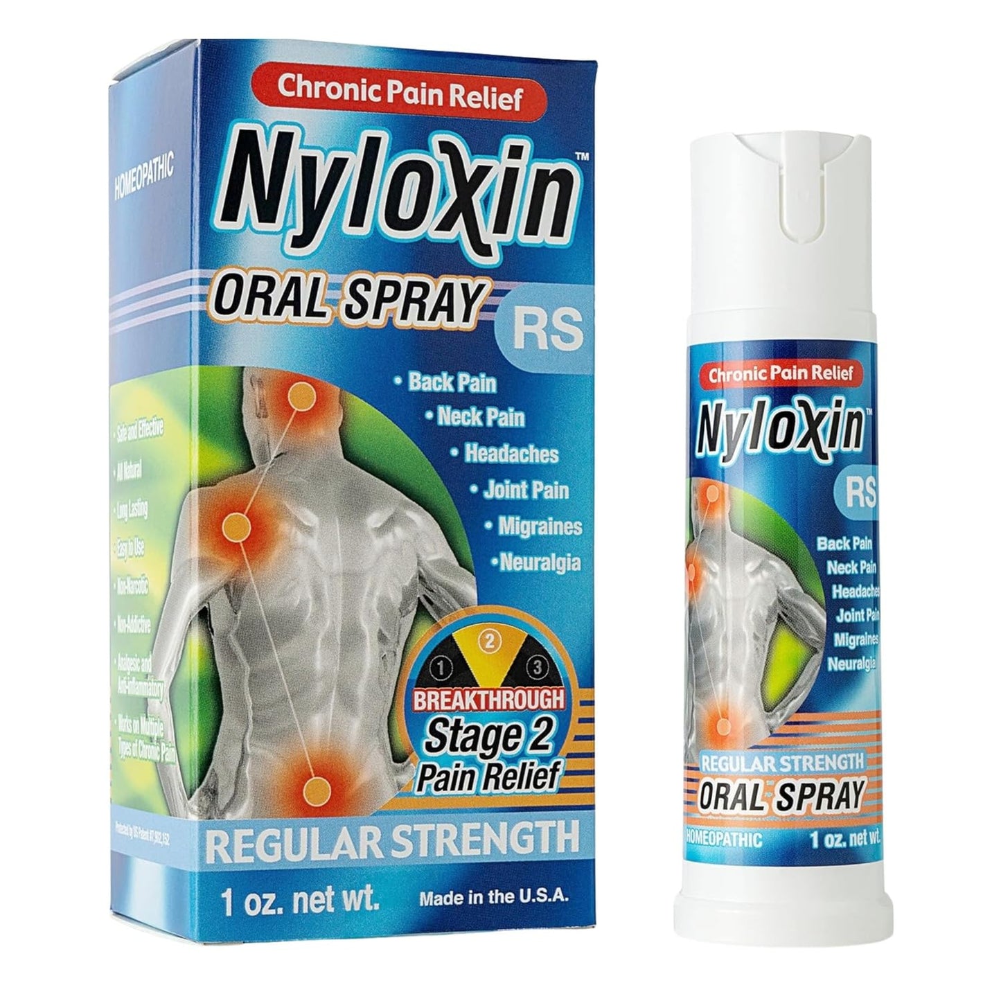 Nyloxin Oral Spray Arthritis Pain Relief, Professional Grade Pain Reliever for Back, Nerve, Knee, Foot, Muscle and Joint Pain Relief and Neuropathy Support (1 oz) (Orange Flavor) - dailyvitalstore