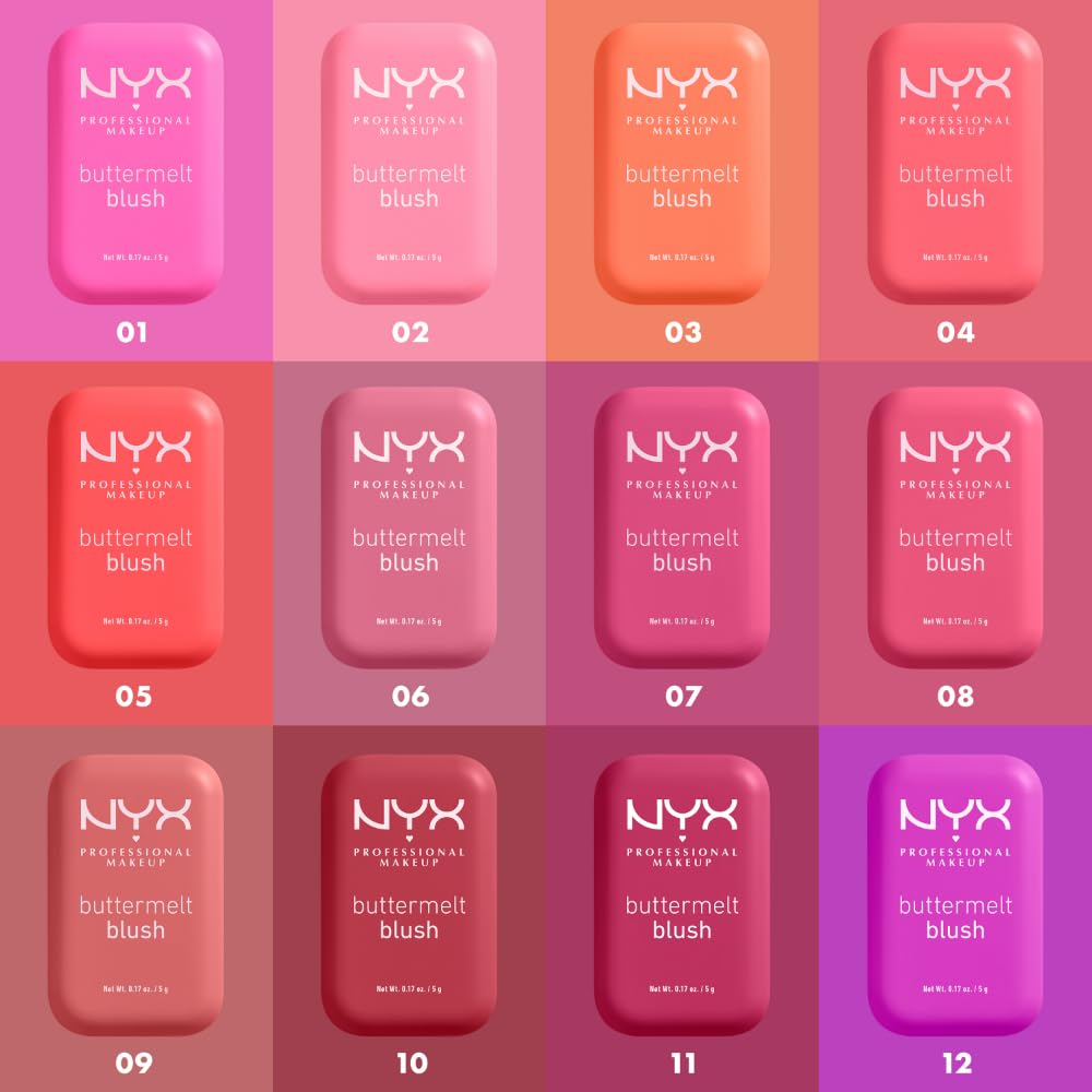 NYX PROFESSIONAL MAKEUP Buttermelt Powder Blush, Fade and Transfer-Resistant Blush, Up to 12HR Make Up Wear, Vegan Formula - For The Butta - dailyvitalstore