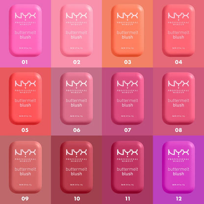 NYX PROFESSIONAL MAKEUP Buttermelt Powder Blush, Fade and Transfer-Resistant Blush, Up to 12HR Make Up Wear, Vegan Formula - For The Butta - dailyvitalstore