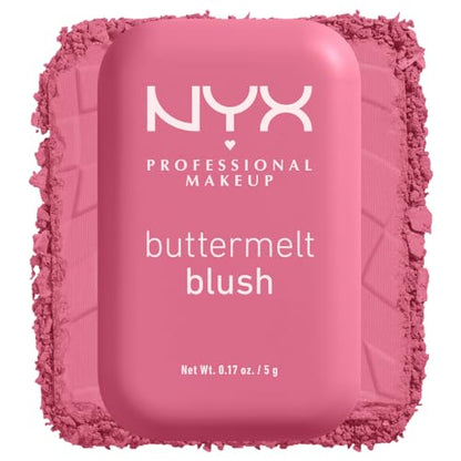 NYX PROFESSIONAL MAKEUP Buttermelt Powder Blush, Fade and Transfer-Resistant Blush, Up to 12HR Make Up Wear, Vegan Formula - For The Butta - dailyvitalstore
