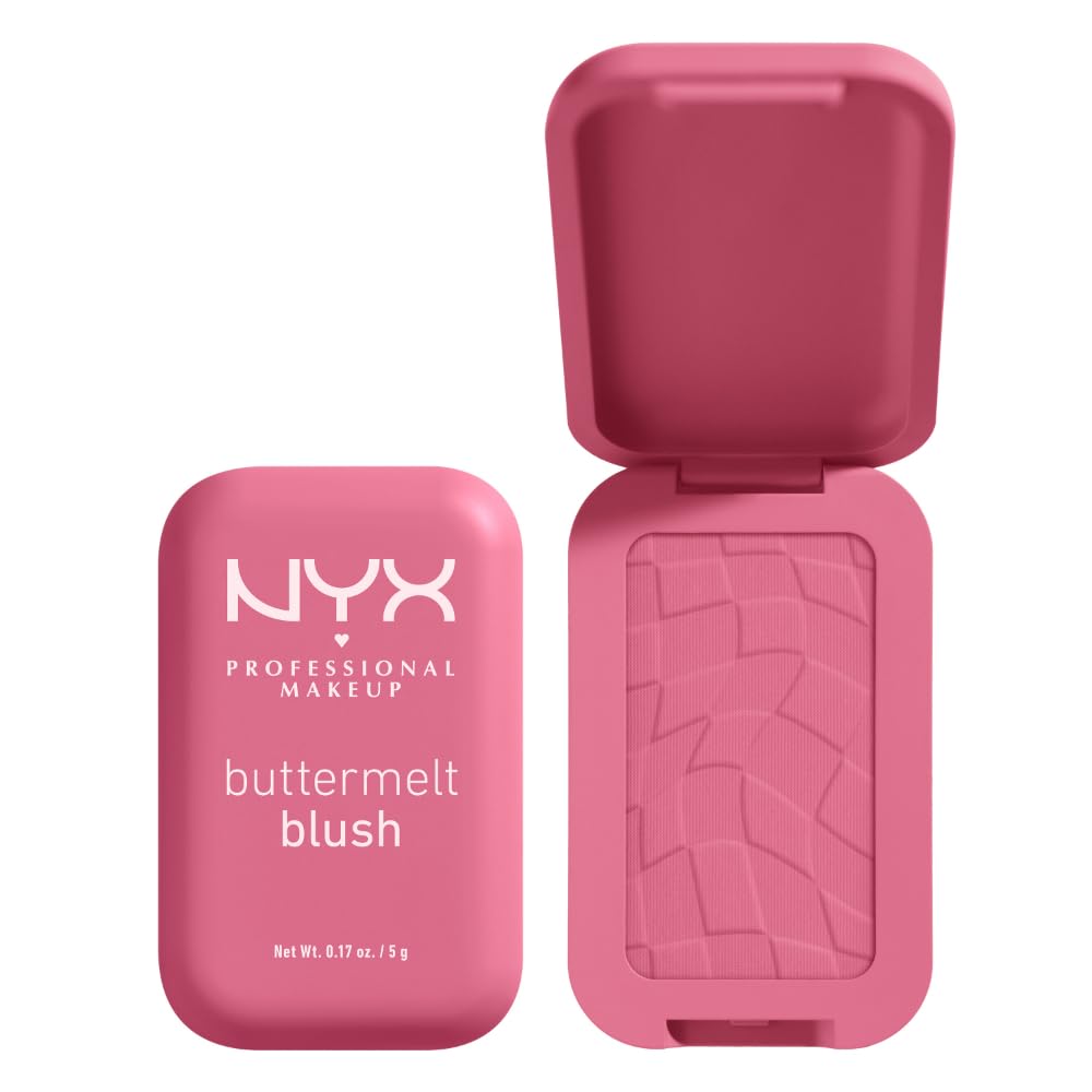 NYX PROFESSIONAL MAKEUP Buttermelt Powder Blush, Fade and Transfer-Resistant Blush, Up to 12HR Make Up Wear, Vegan Formula - For The Butta - dailyvitalstore