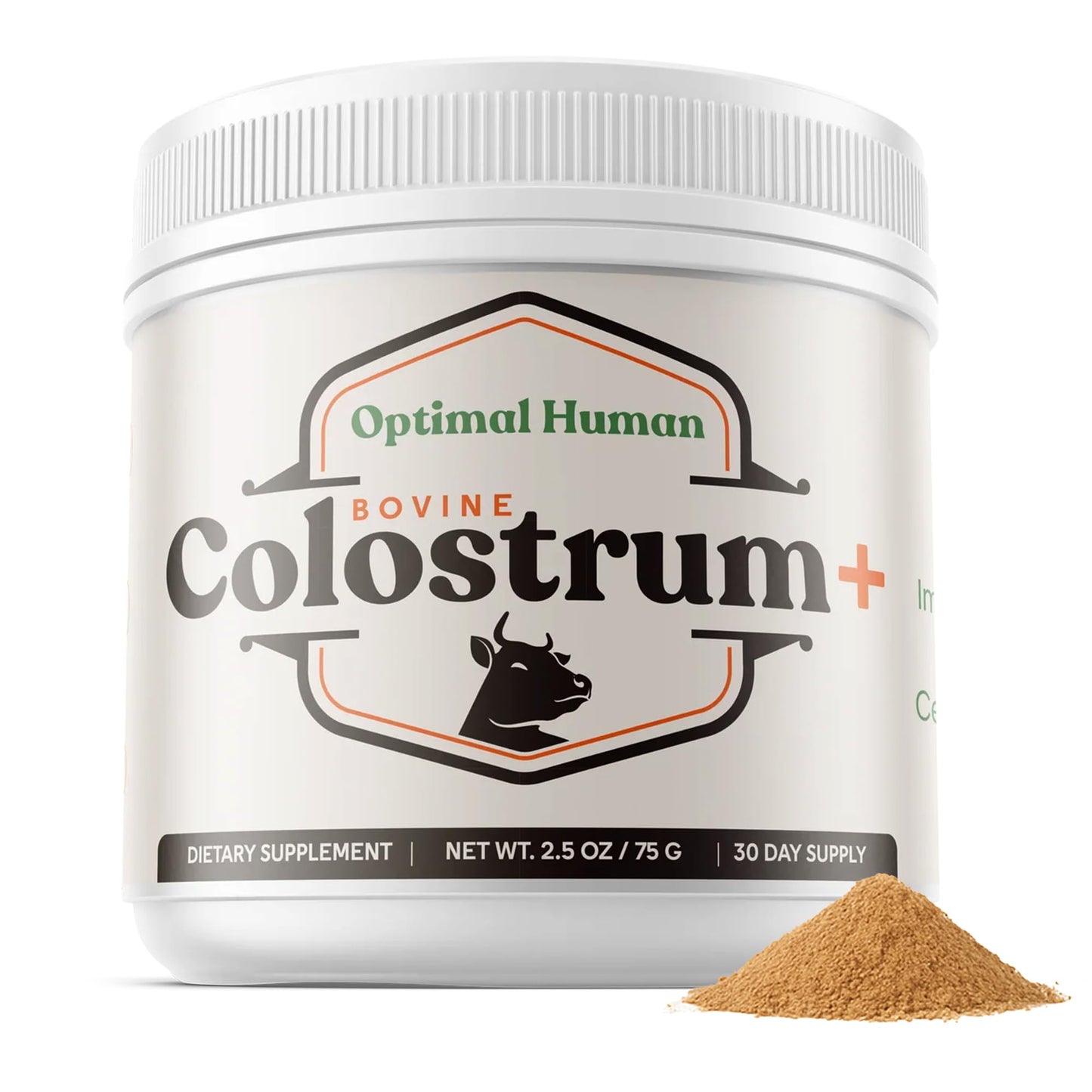 O H Optimal Human Bovine Colostrum Powder with Marshmallow Root – Gut & Immune Support Colostrum Supplement Capsules with IgG & Protein – Non-GMO, GMP Certified, Made in USA – Unflavored 30 Servings - dailyvitalstore