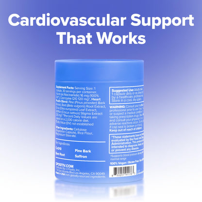 O Positiv MENO Heart + Blood Pressure Support Capsules – Daily Support for Healthy Circulation, Stress Management & Blood Pressure – with CoQ10, Beets, Pine Bark & Saffron – 30 Servings - dailyvitalstore
