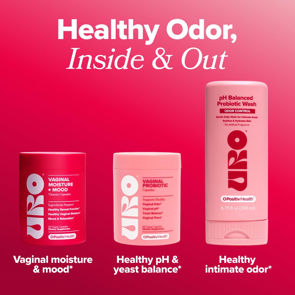 O Positiv URO Vaginal Moisture & Mood – Formulated to Support Vaginal Moisture, Mood & Relaxation – with KSM-66® Ashwagandha, Ginkgo Biloba, Mucuna pruriens, and GABA – 30 Servings - dailyvitalstore