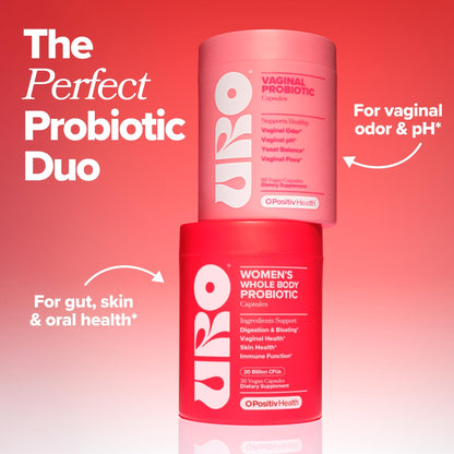 O Positiv URO Women’s Probiotic – All-in-one Probiotic for Women - Vaginal, Gut, Skin, and Oral Microbiome Health – 20B+ CFUs, Licorice Root, Dandelion – Non-GMO, Vegan, Gluten-Free – 30 Capsules - dailyvitalstore