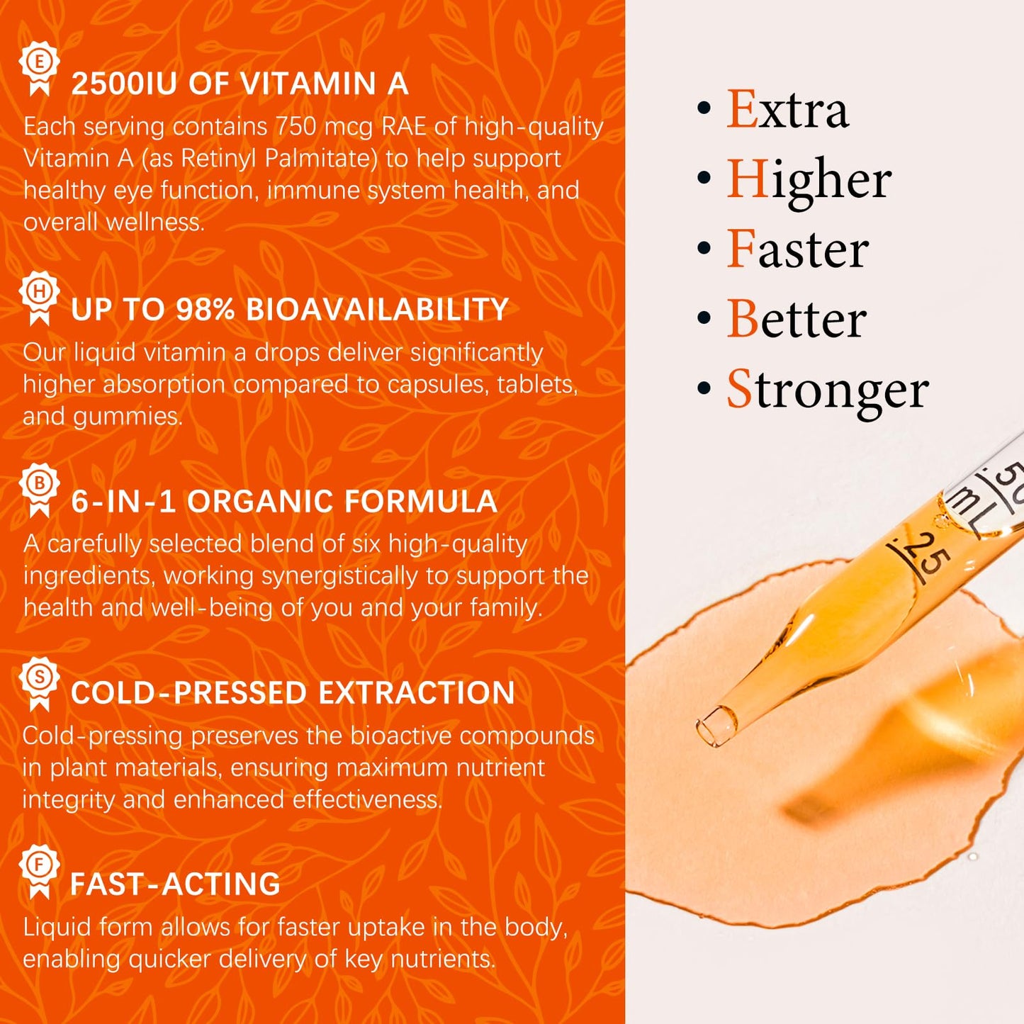 OASIS FORCE 6 in 1 Vitamin A Liquid Drops with Lutein & Zeaxanthin, Vita A Retinyl Palmitate for Skin, Vision & Immune Support, Adults & Kids Ages 6+, Vegan, Non-GMO, 2 Fl Oz - dailyvitalstore