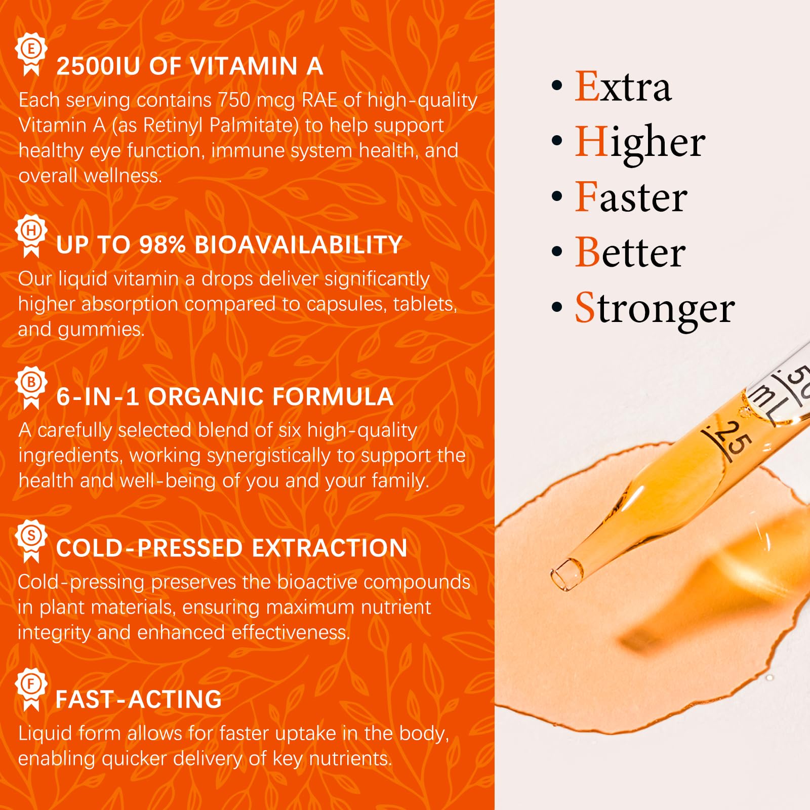 OASIS FORCE 6 in 1 Vitamin A Liquid Drops with Lutein & Zeaxanthin, Vita A Retinyl Palmitate for Skin, Vision & Immune Support, Adults & Kids Ages 6+, Vegan, Non-GMO, 2 Fl Oz - dailyvitalstore
