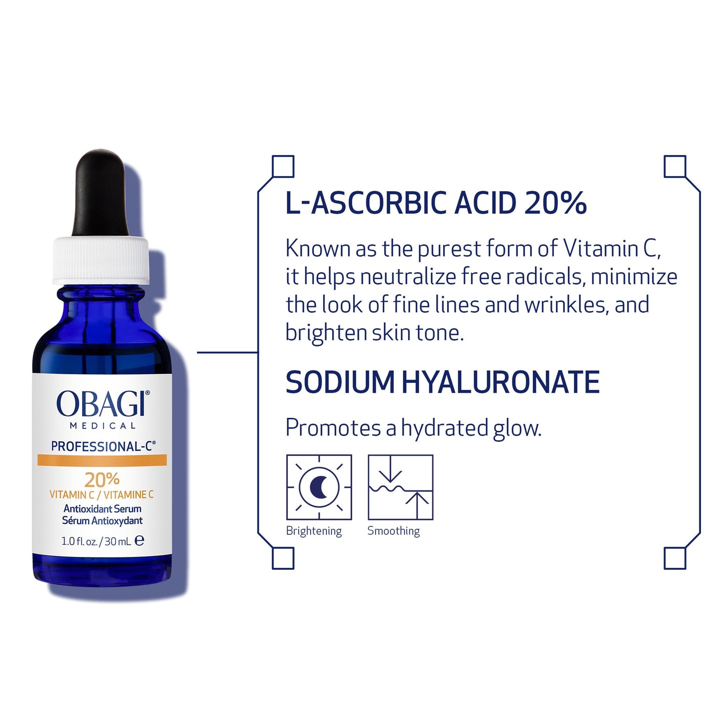 Obagi Medical Professional-C 20% Vitamin C Serum - Helps Brighten Skin Tone and Minimize the Appearance of Fine Lines & Wrinkles - 1 oz - dailyvitalstore