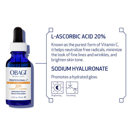 Obagi Professional-C 20% Vitamin C Serum – Helps Brighten Skin Tone and Minimize the Appearance of Fine Lines & Wrinkles – 0.42 oz - dailyvitalstore