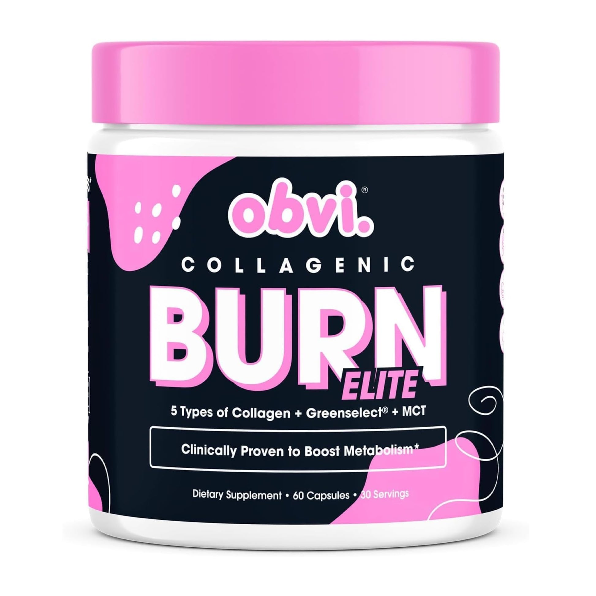 Obvi Burn Elite - Collagen Supplement for Women - Fitness Support - Metabolism Support Supplement - Healthy Mobility - Natural Thermogenic Formula - dailyvitalstore
