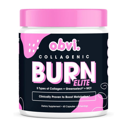 Obvi Burn Elite - Collagen Supplement for Women - Fitness Support - Metabolism Support Supplement - Healthy Mobility - Natural Thermogenic Formula - dailyvitalstore