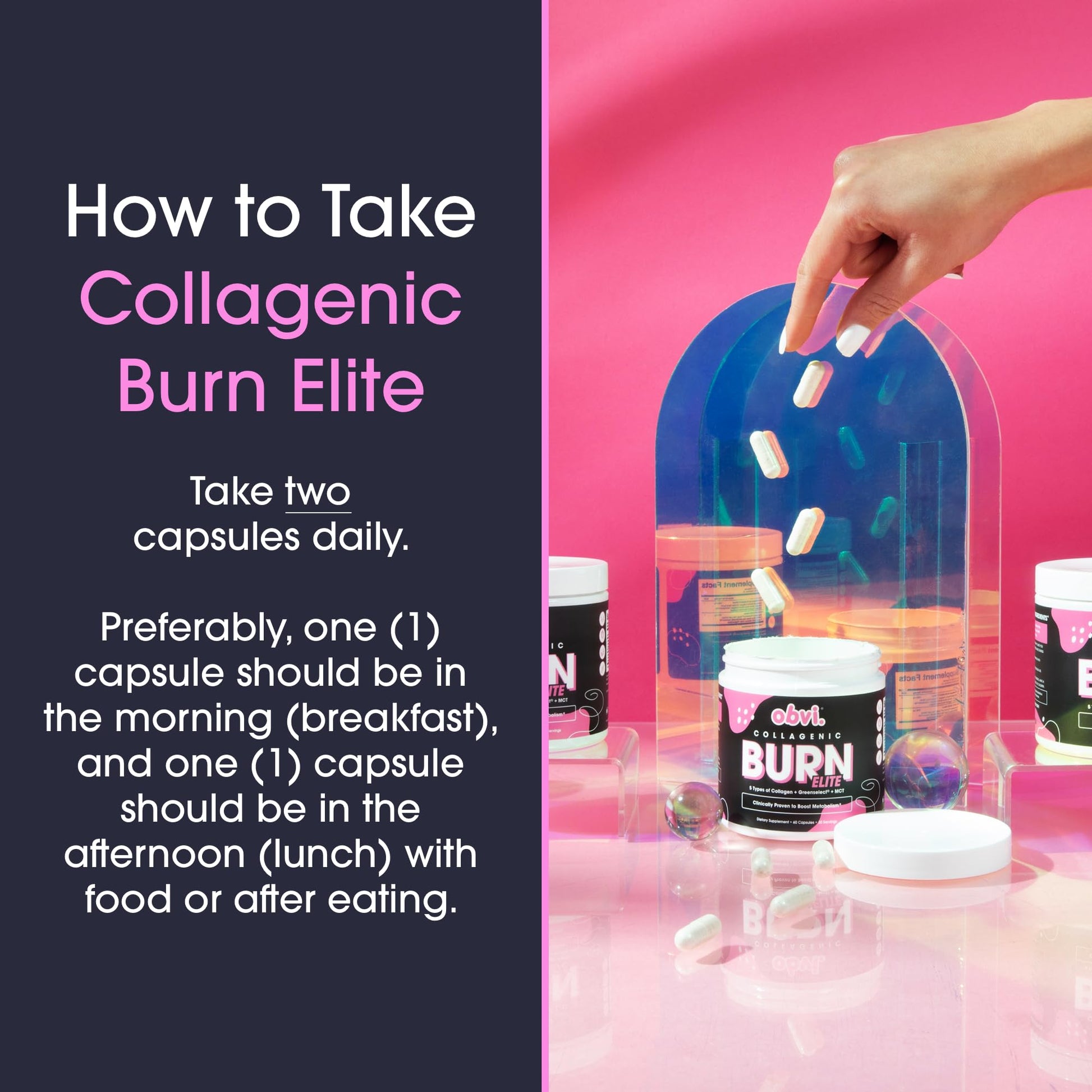 Obvi Burn Elite - Collagen Supplement for Women - Fitness Support - Metabolism Support Supplement - Healthy Mobility - Natural Thermogenic Formula - dailyvitalstore