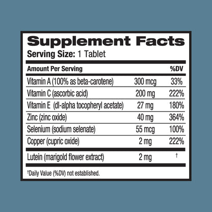 Ocuvite Eye Vitamin & Mineral Supplement, Lutein & Antioxidant Vitamins A, C, E, Zinc for Eye Health, Vitamins for Eyes, 120 Tablets (Pack of 2) - dailyvitalstore