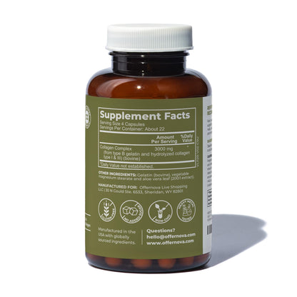 Offernova Collagen Ultra Hydrolyzed Collagen Supplements - 3000mg Anti Aging Bovine Collagen Peptides for Healthy Joints, Bones, Hair and Skin. - dailyvitalstore