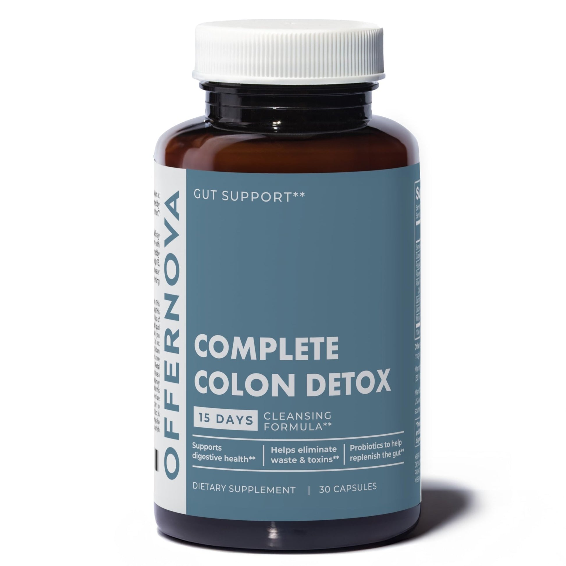 Offernova Complete Colon Detox 15 Days 30 Capsules, All Natural Colon Cleanser for Bloating and Constipation Relief - dailyvitalstore