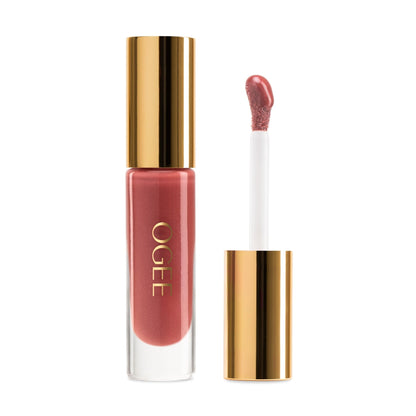 Ogee Beyond Clean Lip Gloss - Certified Organic Lip Gloss for Women - Effortlessly Plump, Hydrate & Add High-Shine Color, Freesia - Desert Rose Shimmer - dailyvitalstore