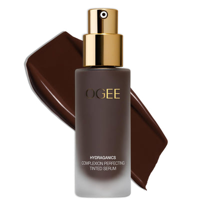 Ogee Complexion Perfecting Liquid Foundation - Lightweight Tinted Moisturizer For Face (Mahogany 14.5N - Deep Cocoa (Rich Undertones) - with Vitamin C & Jojoba Oil - Certified Organic & Made in USA - dailyvitalstore