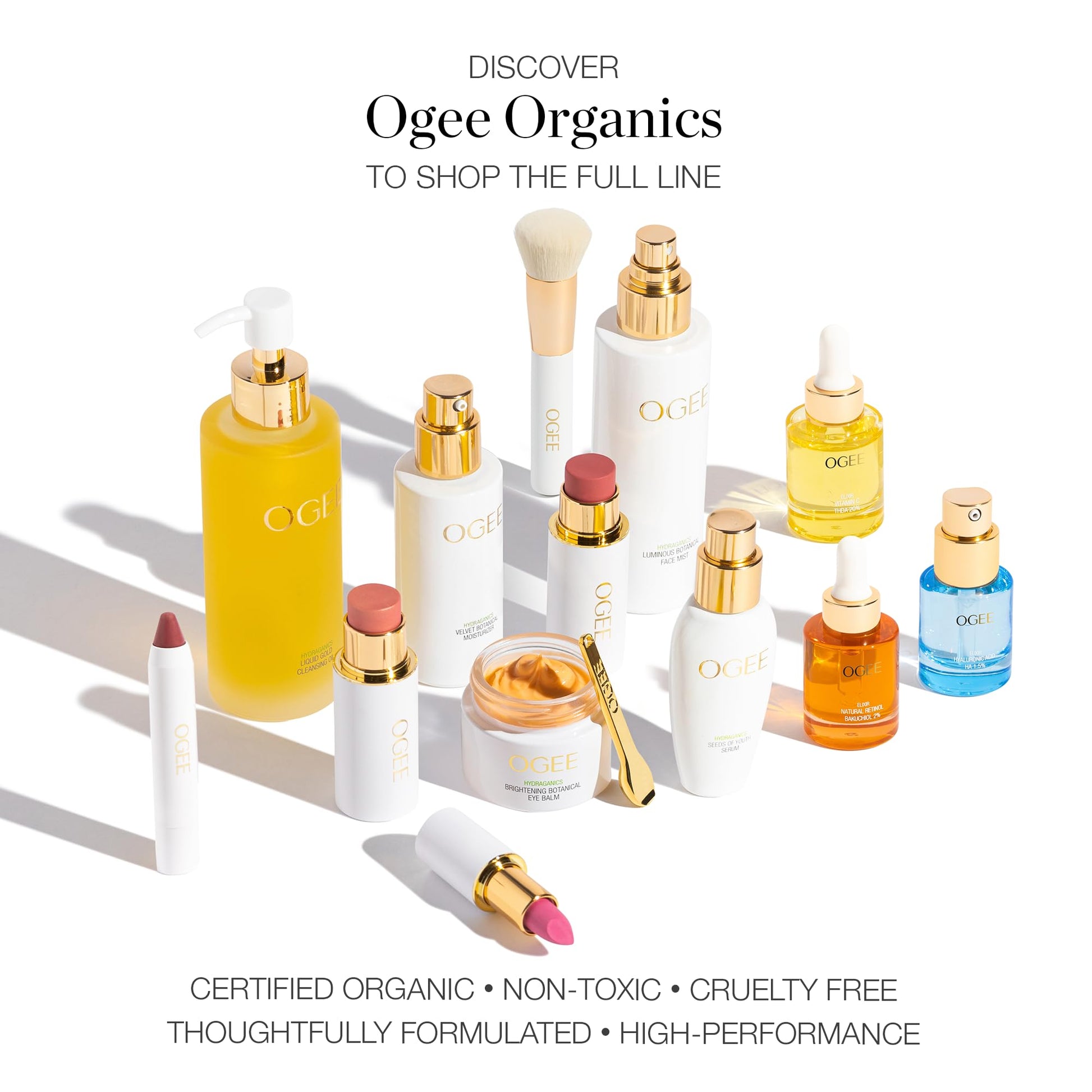 Ogee Face Stick Trio - Golden Contour Stick Makeup Collection - Certified Organic Bronzer, Blush Stick, and Highlighter Stick for a Flawless Look - dailyvitalstore