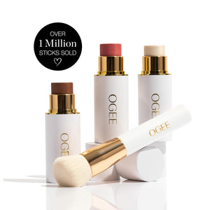 Ogee Face Stick Trio - Golden Contour Stick Makeup Collection - Certified Organic Bronzer, Blush Stick, and Highlighter Stick for a Flawless Look - dailyvitalstore