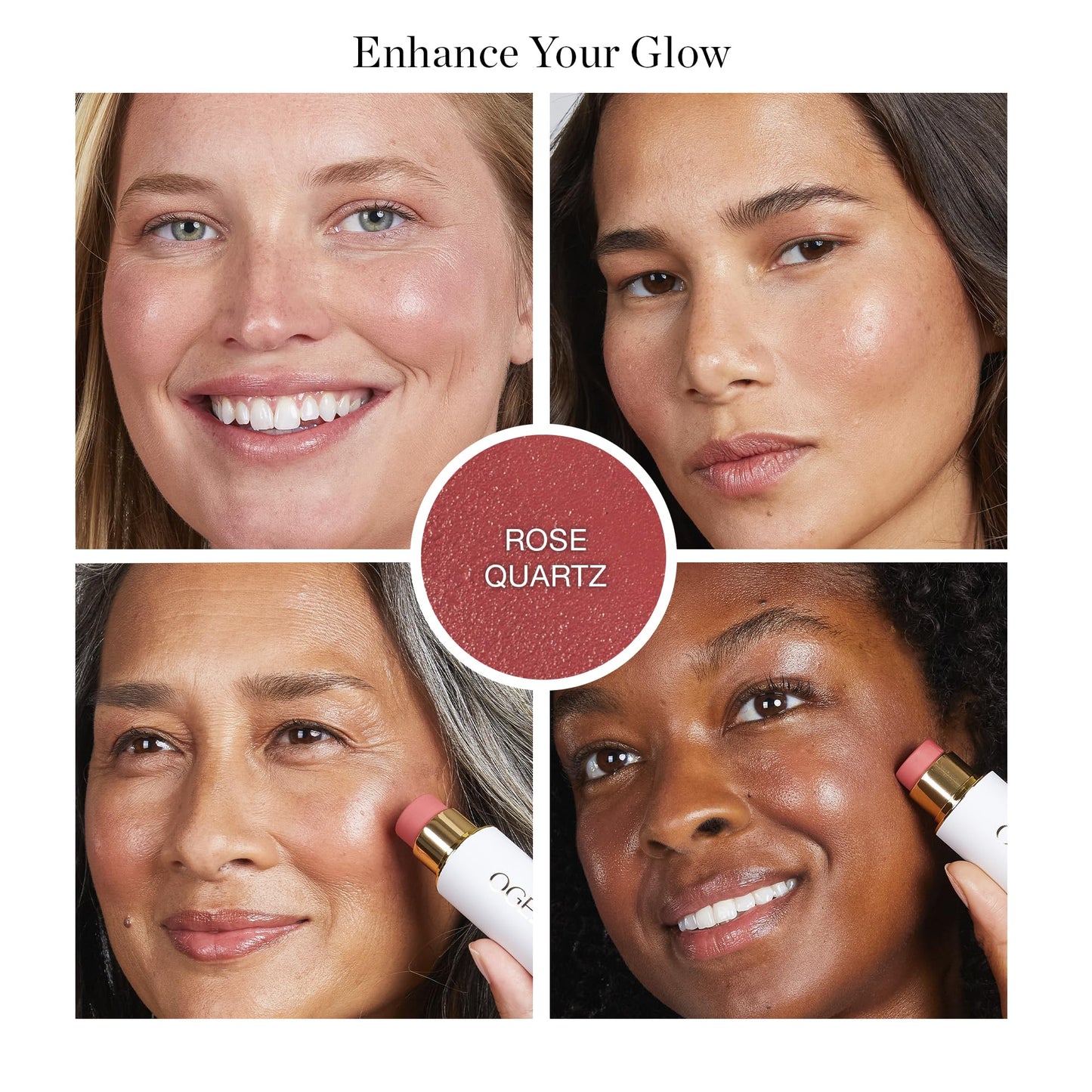 Ogee Sculpted Face Stick (ROSE QUARTZ - ROSE BLUSH) Certified Organic Blush Stick - Multi-Use Cream Blush Stick for Cheeks, Lips & Face - dailyvitalstore