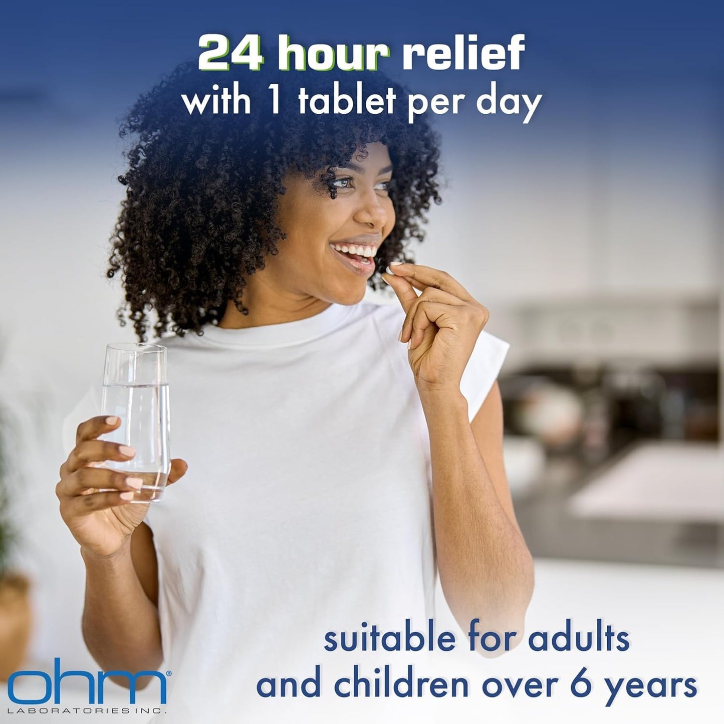 Ohm 24 Hour Loratadine Allergy Relief Tablets, 10mg - 300 Count | Non-Drowsy Allergy Pills, Medicine Original Prescription Strenght - dailyvitalstore