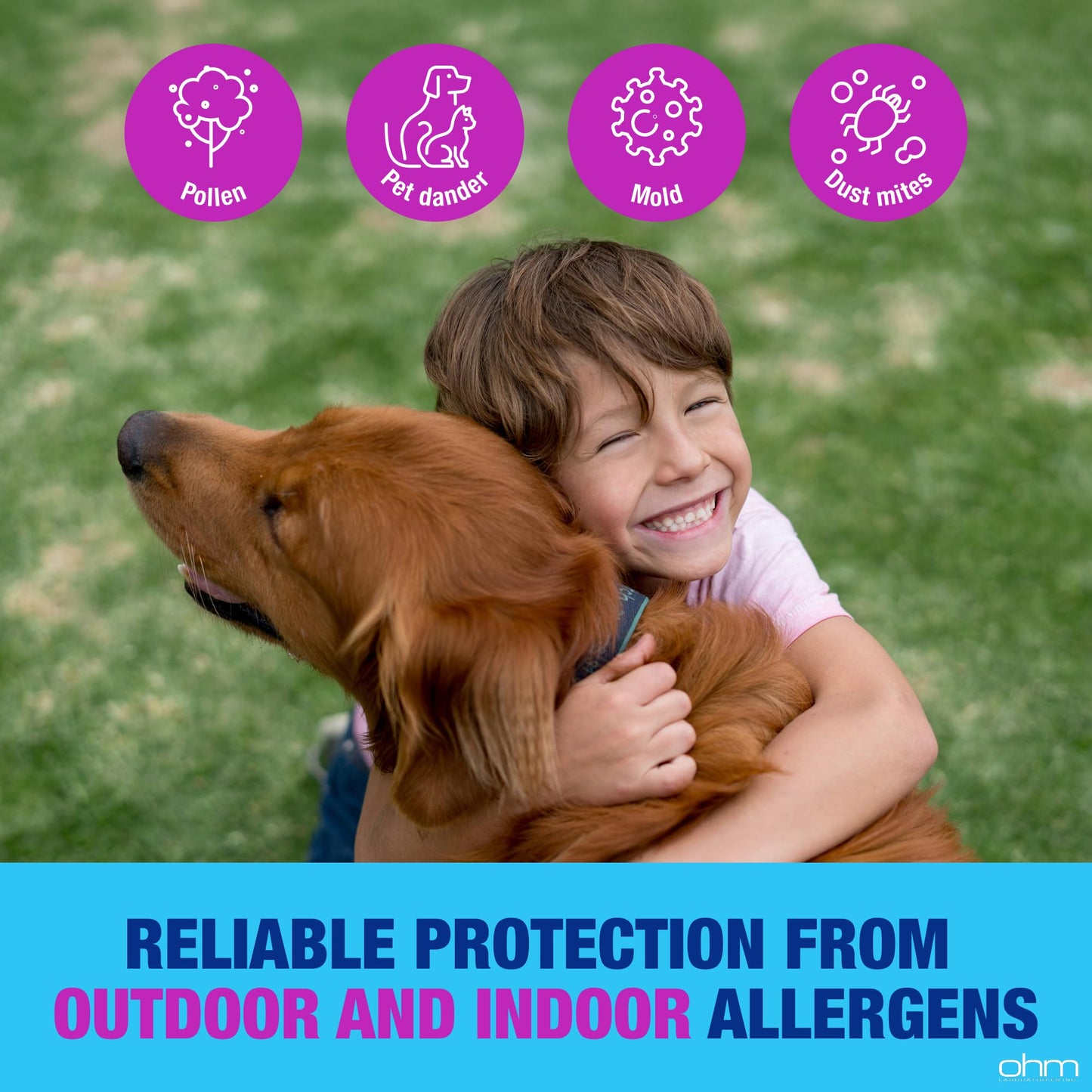 Ohm Children's Allergy Medicine, Loratadine 5mg, Chewable Tablets (30 Count) Bubblegum Flavor, Non-Drowsy Antihistamine, 24-Hour Allergy Relief for Runny Nose, Watery Eyes, Itchy Throat & Nose - dailyvitalstore