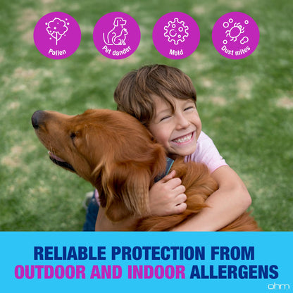 Ohm Children's Allergy Medicine, Loratadine 5mg, Chewable Tablets (30 Count) Bubblegum Flavor, Non-Drowsy Antihistamine, 24-Hour Allergy Relief for Runny Nose, Watery Eyes, Itchy Throat & Nose - dailyvitalstore