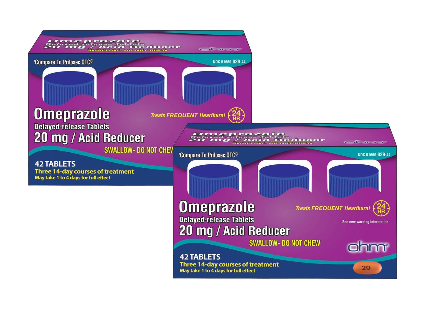 Ohm Omeprazole Delayed-Release Tablets, 20mg Acid Reducer, Treats Frequent Heartburn (12 Weeks of Supply, 84, Count) - dailyvitalstore