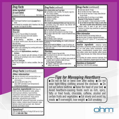 Ohm Omeprazole Delayed-Release Tablets, 20mg Acid Reducer, Treats Frequent Heartburn (12 Weeks of Supply, 84, Count) - dailyvitalstore