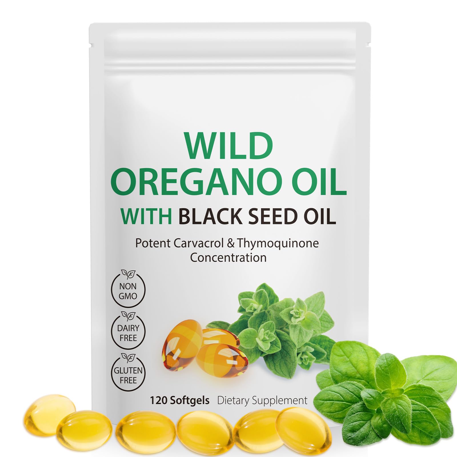 Oil of Oregano with Black Seed Oil, 6000mg Oregano Oil Capsules Organic, of Oregano - dailyvitalstore