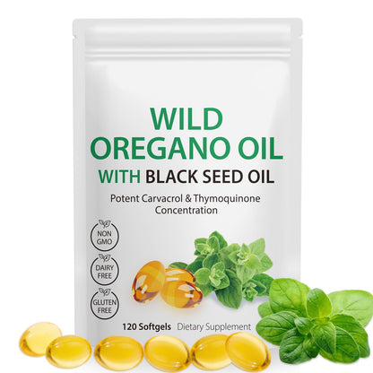 Oil of Oregano with Black Seed Oil, 6000mg Oregano Oil Capsules Organic, of Oregano - dailyvitalstore