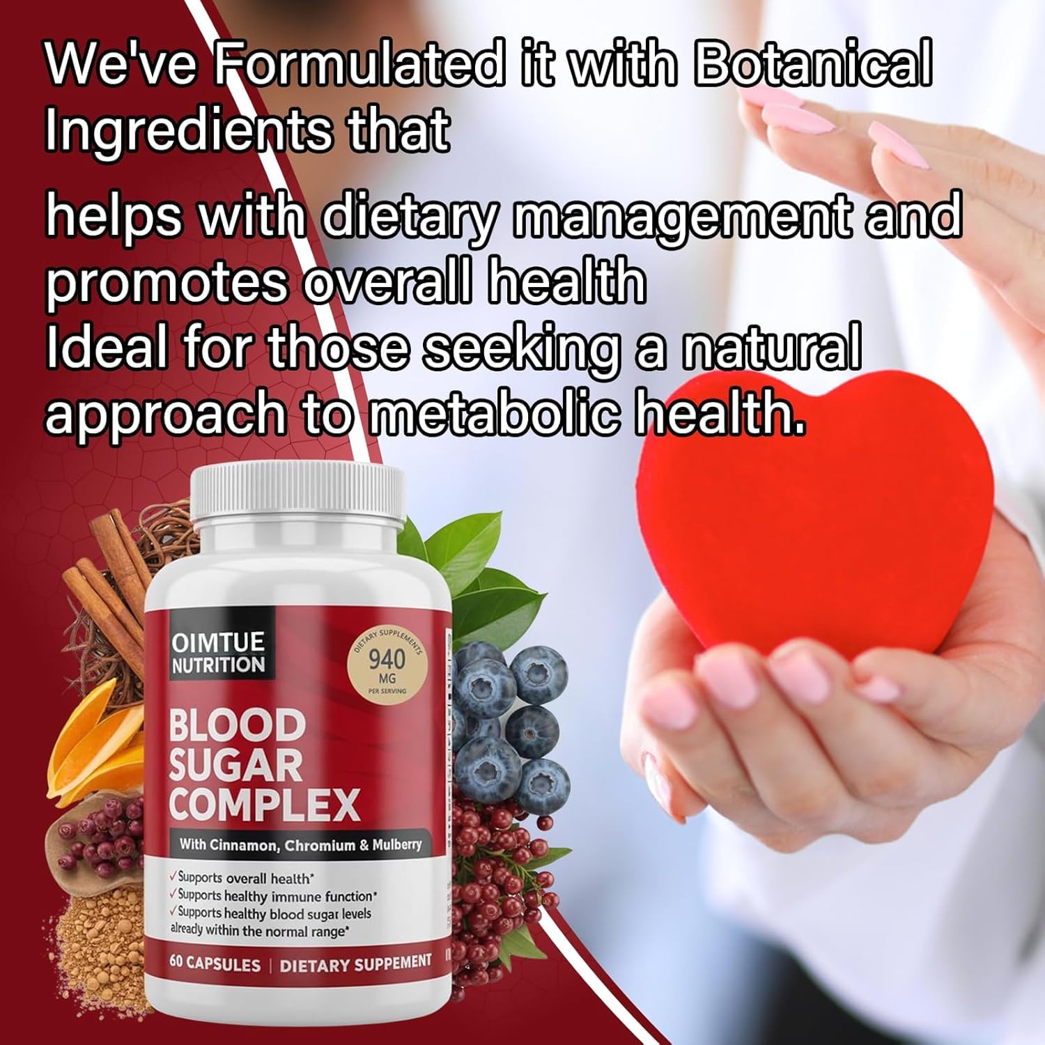 OIMTUE Blood Sugar Complex Supplement – Levels with Cinnamon, Chromium & Bitter Melon ，20 Active Ingredients - dailyvitalstore