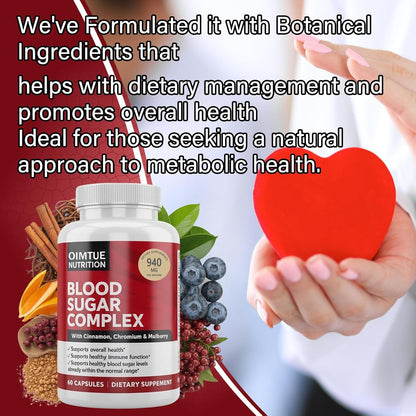 OIMTUE Blood Sugar Complex Supplement – Levels with Cinnamon, Chromium & Bitter Melon ，20 Active Ingredients - dailyvitalstore