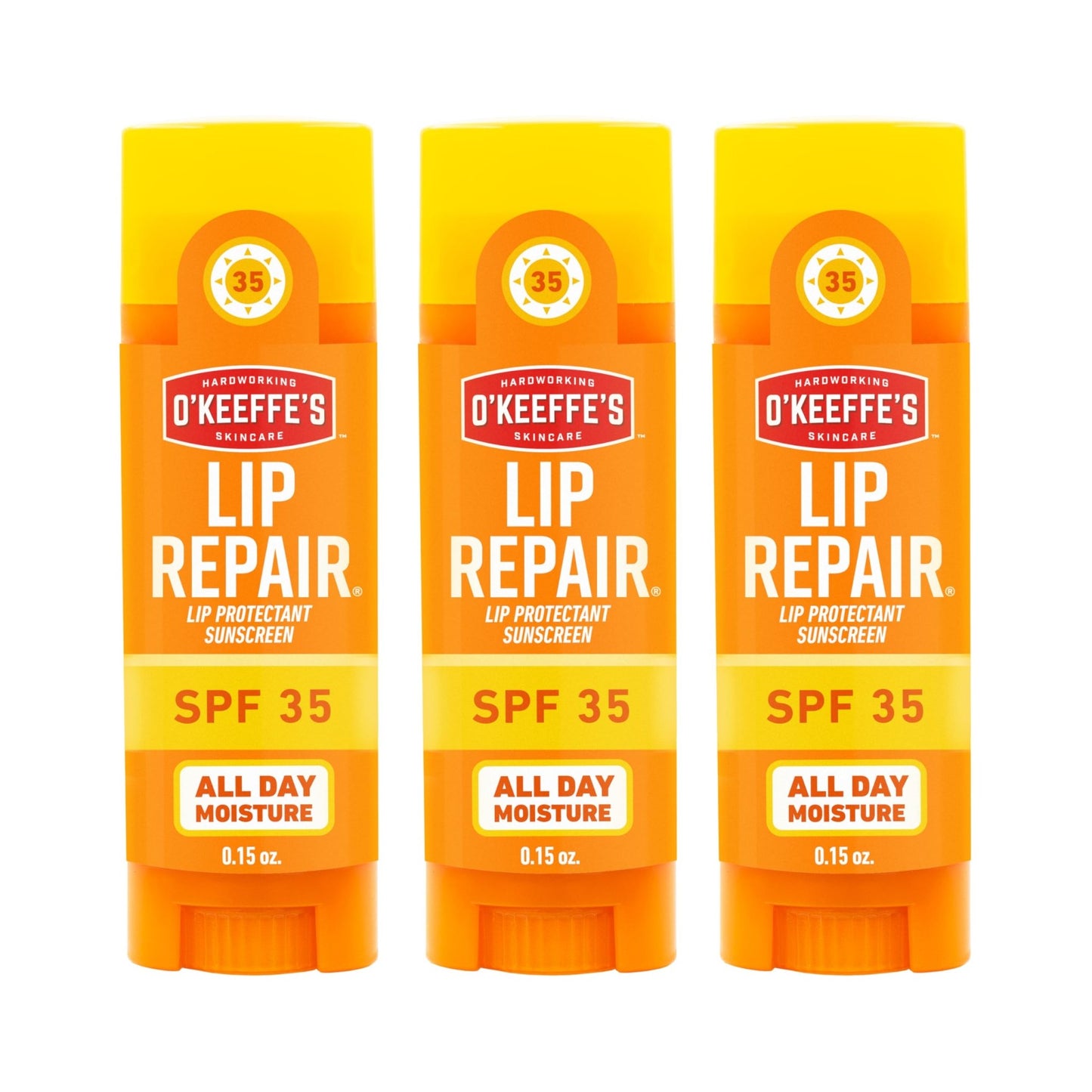 O'Keeffe's Lip Repair SPF 35 Lip Balm - Stick (3 Pack) - Sun-Safe Moisturizer for Extremely Cracked, Dry Lips - dailyvitalstore