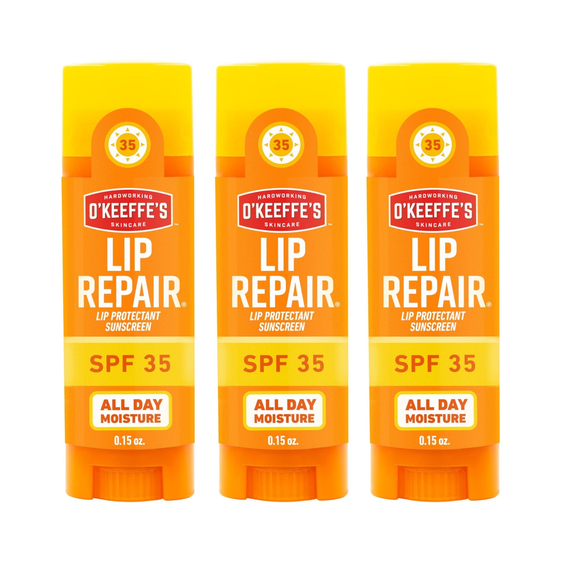 O'Keeffe's Lip Repair SPF 35 Lip Balm - Stick (3 Pack) - Sun-Safe Moisturizer for Extremely Cracked, Dry Lips - dailyvitalstore