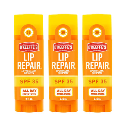 O'Keeffe's Lip Repair SPF 35 Lip Balm - Stick (3 Pack) - Sun-Safe Moisturizer for Extremely Cracked, Dry Lips - dailyvitalstore