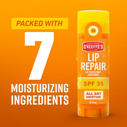 O'Keeffe's Lip Repair SPF 35 Lip Balm - Stick (3 Pack) - Sun-Safe Moisturizer for Extremely Cracked, Dry Lips - dailyvitalstore