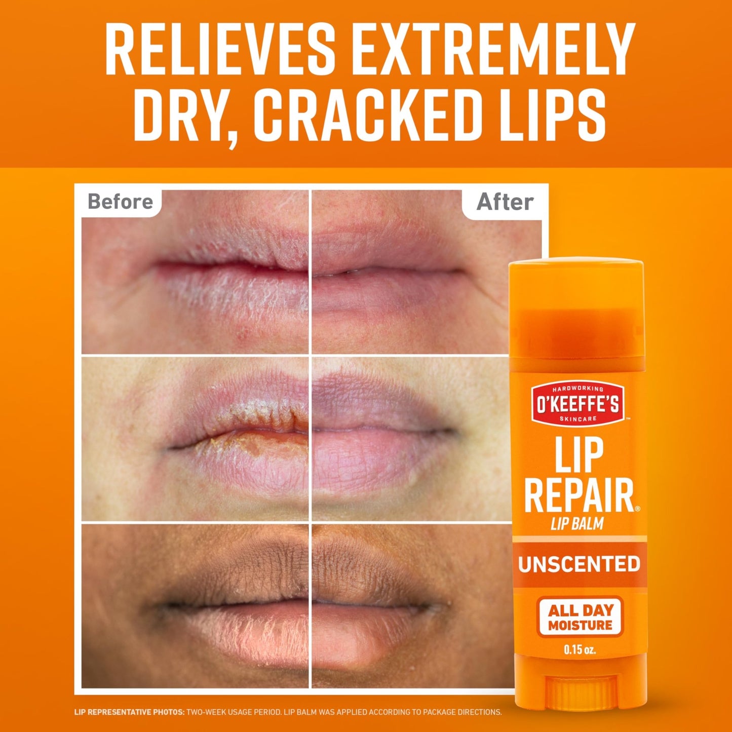 O'Keeffe's Lip Repair Unscented Lip Balm for Dry, Cracked Lips - Stick (3 Pack) - Moisturizer for Very Dry Lips - dailyvitalstore