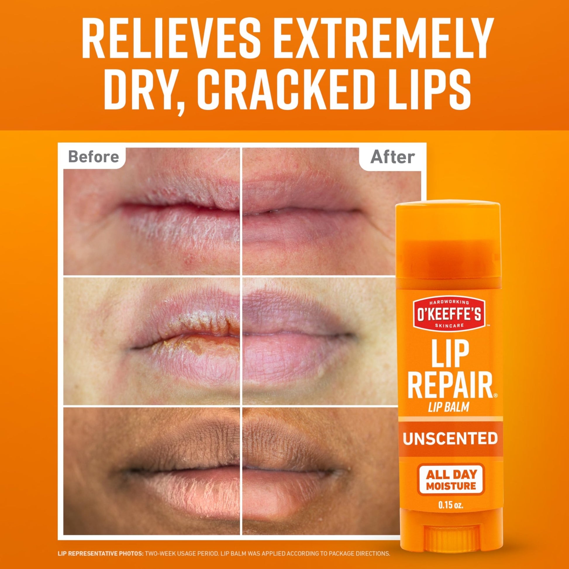 O'Keeffe's Lip Repair Unscented Lip Balm for Dry, Cracked Lips - Stick (3 Pack) - Moisturizer for Very Dry Lips - dailyvitalstore