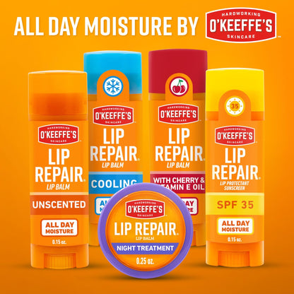 O'Keeffe's Lip Repair Unscented Lip Balm for Dry, Cracked Lips - Stick (3 Pack) - Moisturizer for Very Dry Lips - dailyvitalstore