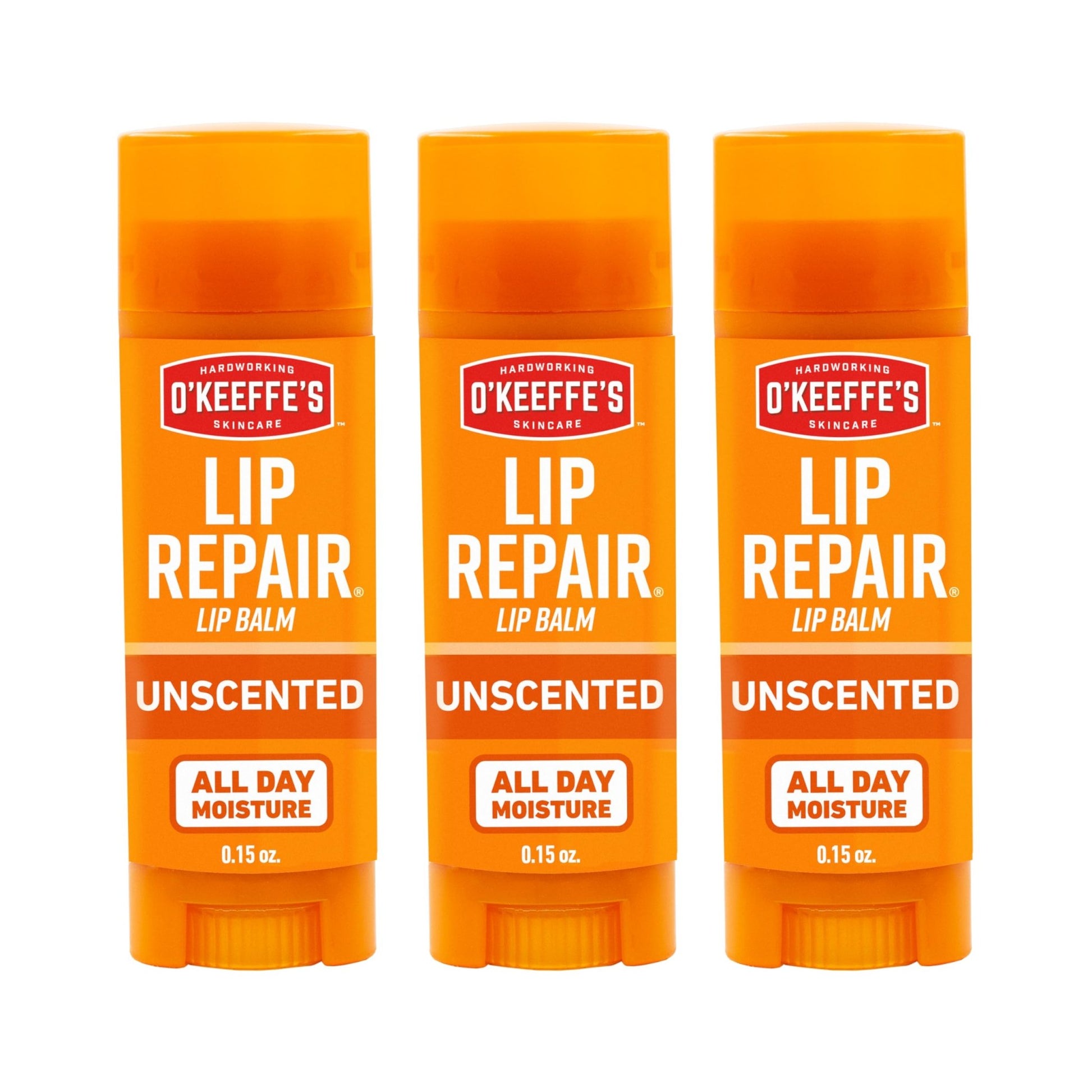 O'Keeffe's Lip Repair Unscented Lip Balm for Dry, Cracked Lips - Stick (3 Pack) - Moisturizer for Very Dry Lips - dailyvitalstore