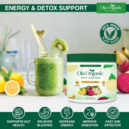 Ola Organic Greens Superfood Powder – Blend of 11 Cruciferous Vegetables with Phytonutrients – Supports Energy, & Immune Health Support – Non-GMO Vegetable Supplement (270g Jar) - dailyvitalstore