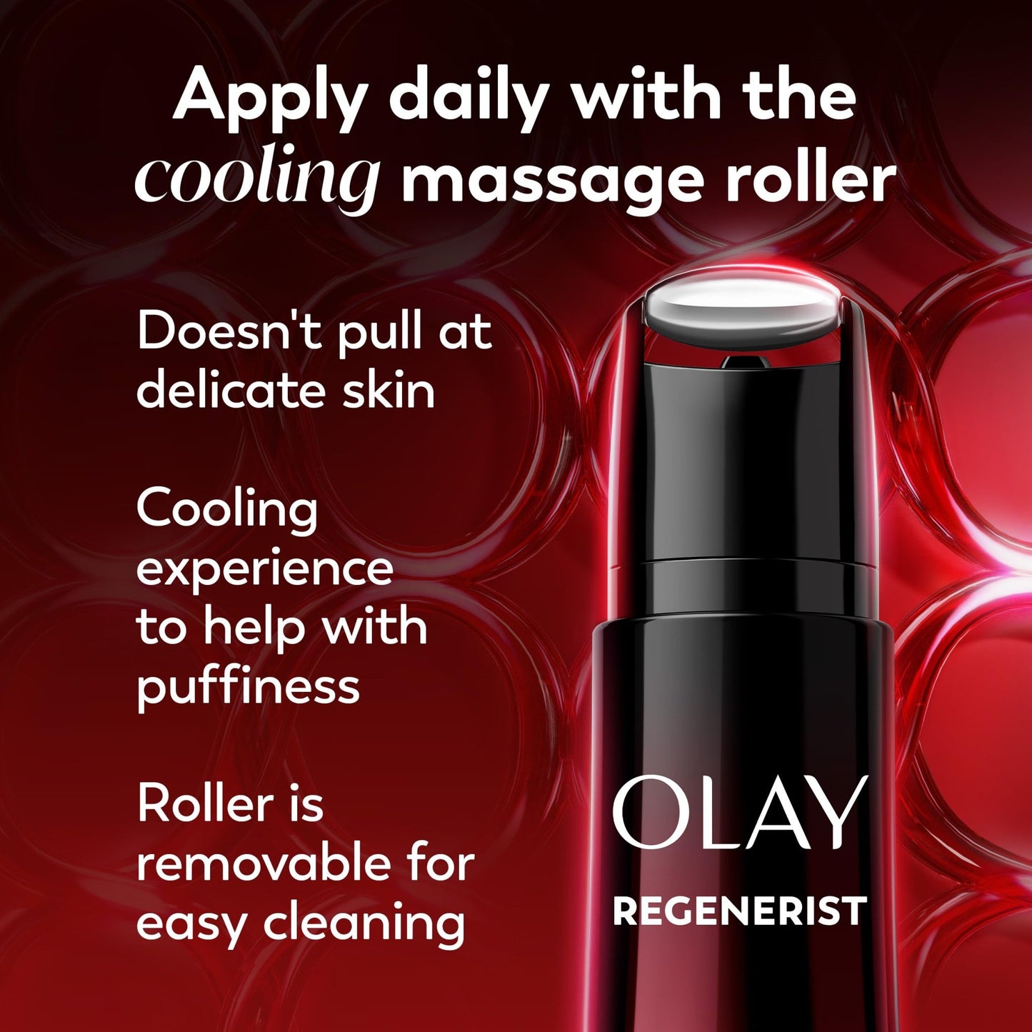 Olay Regenerist Neck and Face Roller, Neck Cream for Tightening and Firming, Anti-Aging Moisturizer for Women, Anti-Wrinkle Serum, Face Lift Cream, Cooling, Fragrance-Free, Hexa-Repair & NAD+, 1.7oz - dailyvitalstore