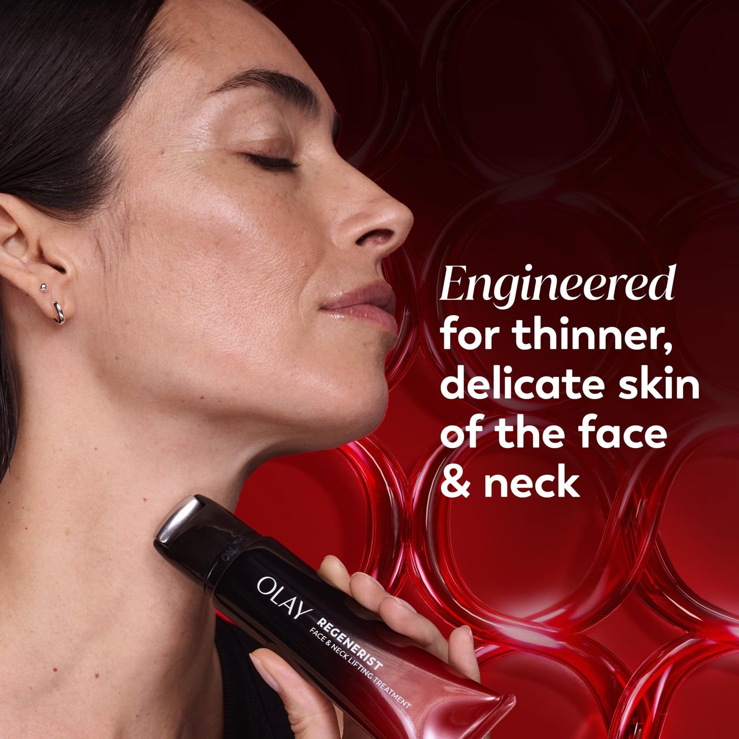 Olay Regenerist Neck and Face Roller, Neck Cream for Tightening and Firming, Anti-Aging Moisturizer for Women, Anti-Wrinkle Serum, Face Lift Cream, Cooling, Fragrance-Free, Hexa-Repair & NAD+, 1.7oz - dailyvitalstore