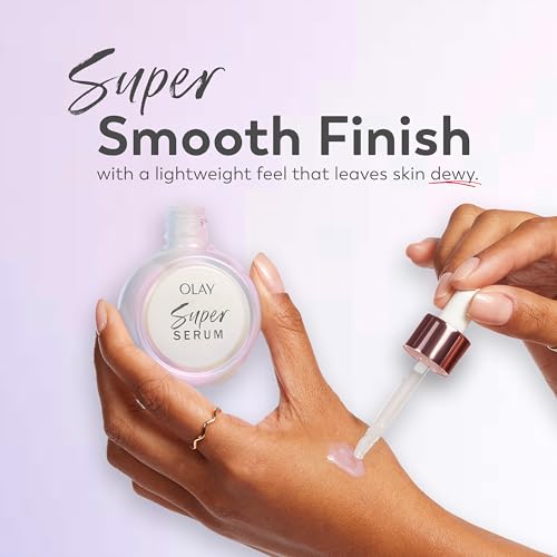 Olay Super Serum - Glow Serum for Face - Activated Niacinamide, Vitamin C & E, Collagen Peptide, AHA - 5-in-1 Benefits - Brightens, Hydrates, Smooths, Firms, Evens Tone, Proactive Anti-Aging, 1.7 Oz - dailyvitalstore