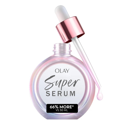 Olay Super Serum - Glow Serum for Face - Activated Niacinamide, Vitamin C & E, Collagen Peptide, AHA - 5-in-1 Benefits - Brightens, Hydrates, Smooths, Firms, Evens Tone, Proactive Anti-Aging, 1.7 Oz - dailyvitalstore