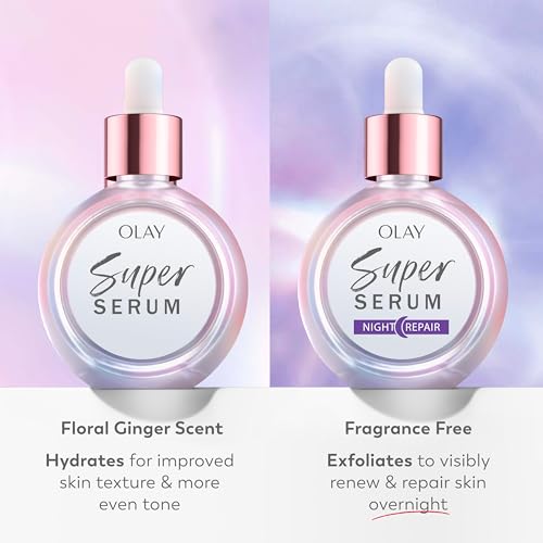 Olay Super Serum - Glow Serum for Face - Activated Niacinamide, Vitamin C & E, Collagen Peptide, AHA - 5-in-1 Benefits - Brightens, Hydrates, Smooths, Firms, Evens Tone, Proactive Anti-Aging, 1.7 Oz - dailyvitalstore