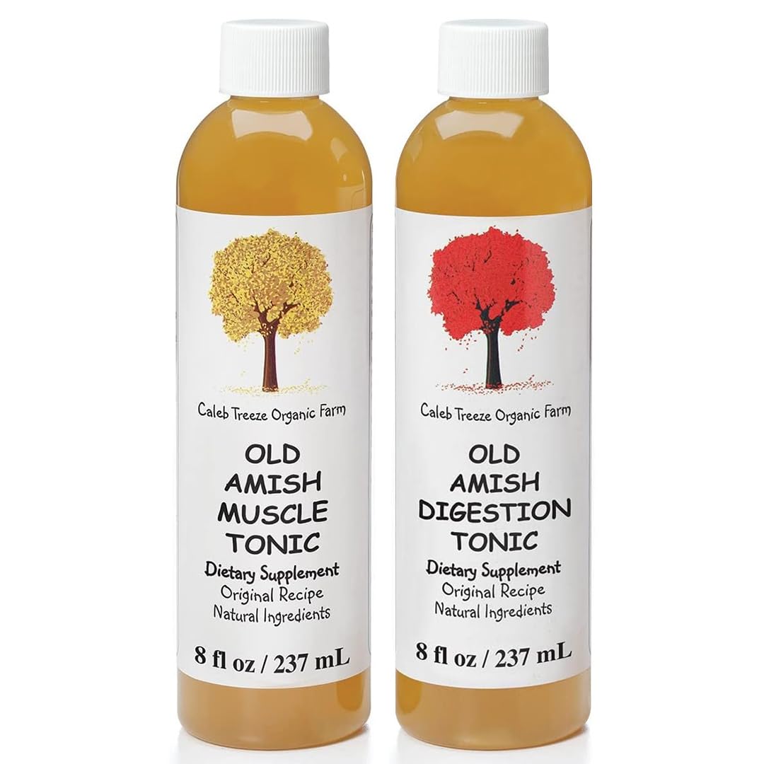 Old Amish Muscle and Digestion Tonic Pack (Formerly: Stops Leg Cramps and Stops Acid Reflux) with Apple Cider Vinegar Bundle by Caleb Treeze - dailyvitalstore